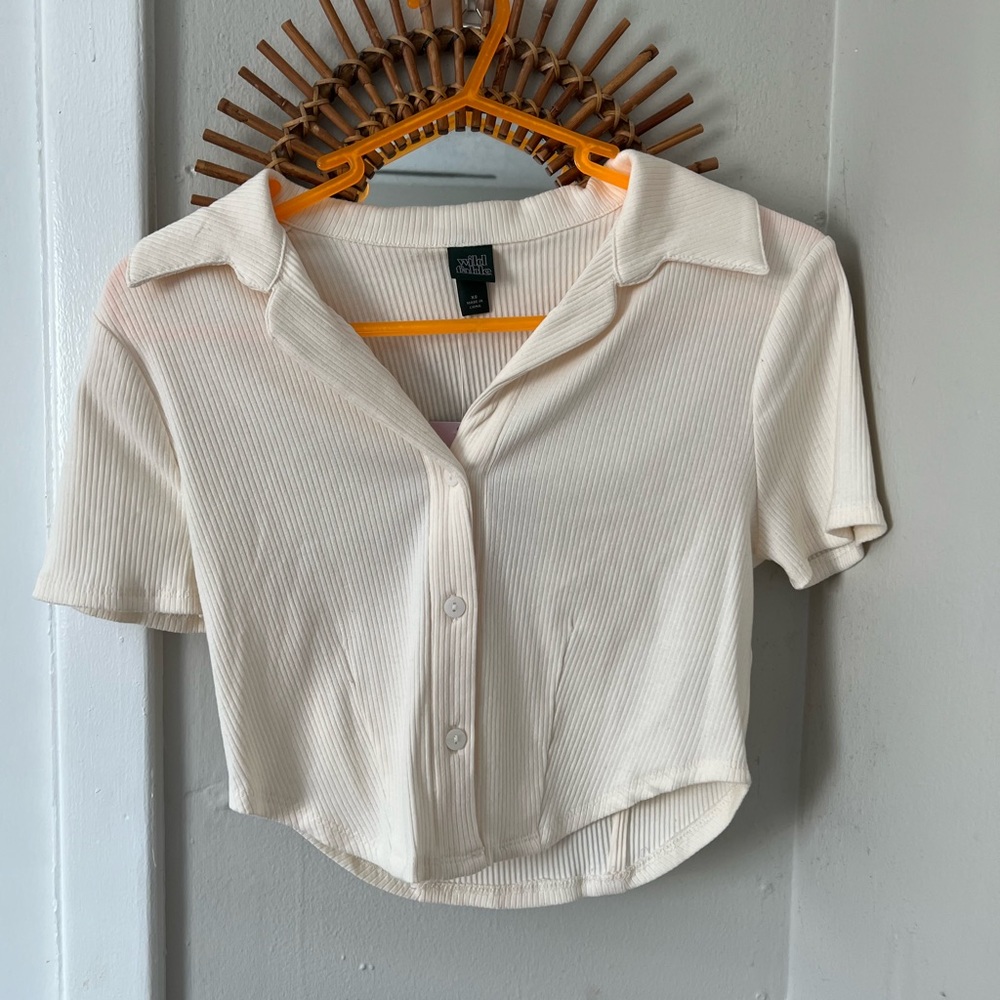 Collared crop tshirt